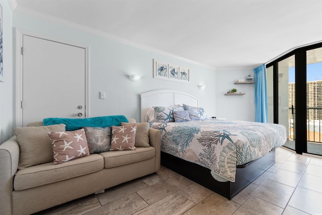 9550 Shore Dr Unit 1026, Myrtle Beach, SC 29572 - bedroom with access to exterior and ornamental molding