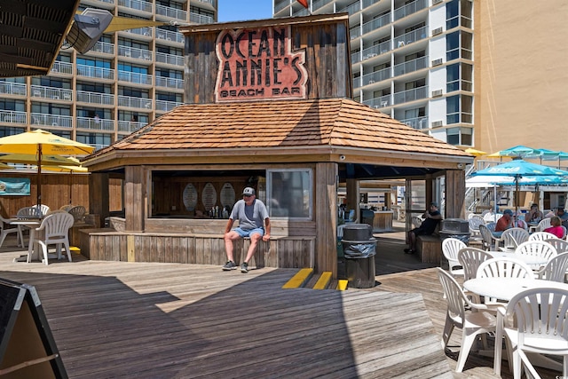 9550 Shore Dr Unit 1026, Myrtle Beach, SC 29572 - wooden terrace with a gazebo