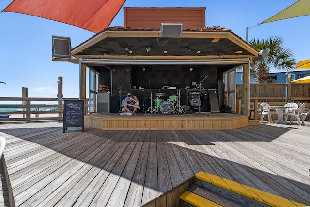 9550 Shore Dr Unit 1026, Myrtle Beach, SC 29572 - wooden terrace featuring outdoor dining space