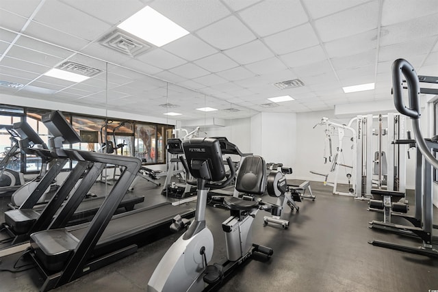9550 Shore Dr Unit 1026, Myrtle Beach, SC 29572 - workout area featuring healthy amount of natural light and a drop ceiling
