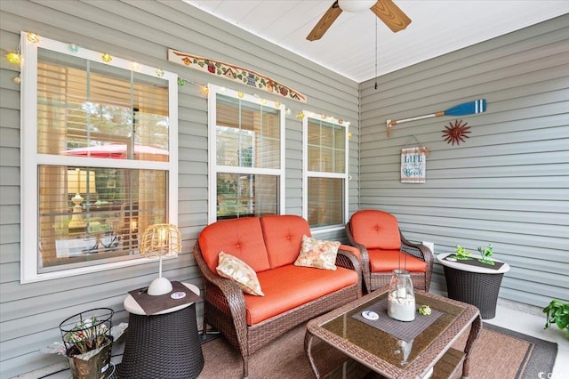129 Astoria Park Loop, Conway, SC 29526 - sunroom / solarium with ceiling fan and an outdoor hangout area