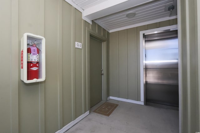 doorway to property with elevator