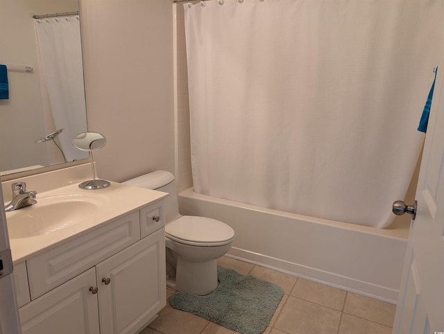 601 Hillside Dr N Unit 2245, North Myrtle Beach, SC 29582 - full bathroom with vanity, toilet, shower / bath combination with curtain, and tile patterned floors