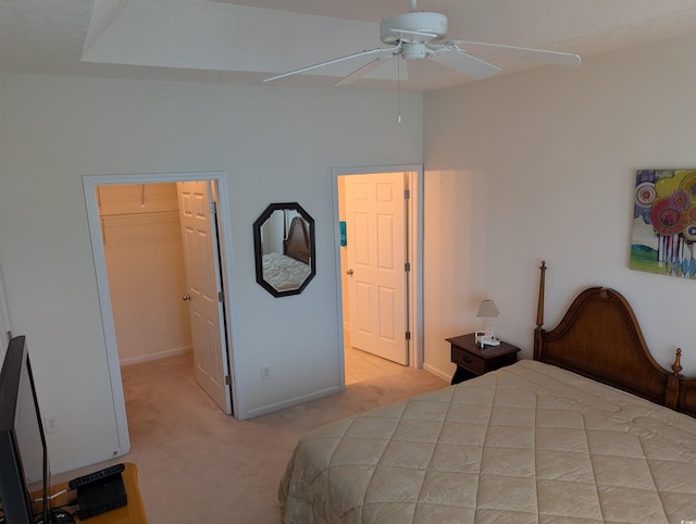 601 Hillside Dr N Unit 2245, North Myrtle Beach, SC 29582 - carpeted bedroom with a walk in closet, baseboards, and a ceiling fan