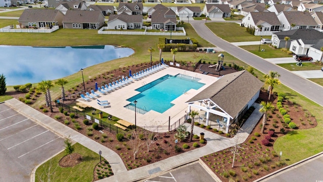852 Harrison Mill St, Myrtle Beach, SC 29579 - aerial view of residential area featuring a pool and a nearby body of water