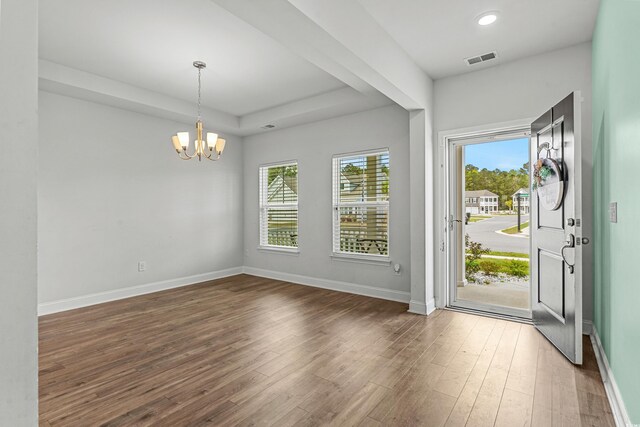 852 Harrison Mill St, Myrtle Beach, SC 29579 - entryway featuring hardwood / wood-style floors, a chandelier, and recessed lighting