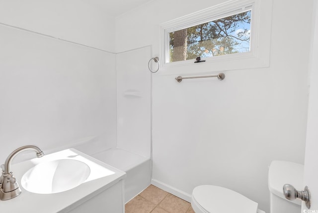 3783 Vine St Unit 3783, Myrtle Beach, SC 29577 - bathroom featuring baseboards, toilet, tile patterned floors, vanity, and shower / bathing tub combination