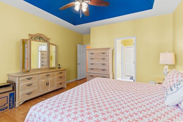 808 Arbor Ln, North Myrtle Beach, SC 29582 - bedroom with light wood-style floors and a ceiling fan