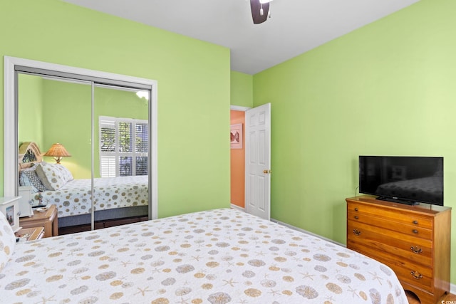 808 Arbor Ln, North Myrtle Beach, SC 29582 - bedroom featuring ceiling fan and a closet