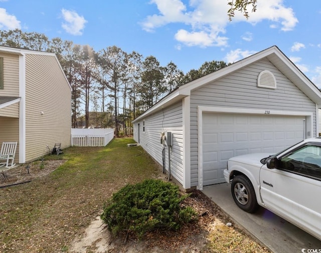 view of garage