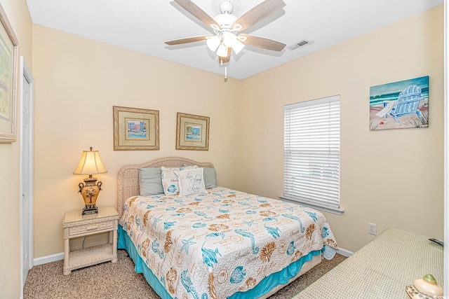 6001-310 S Kings Hwy, Myrtle Beach, SC 29575 - bedroom with carpet floors, baseboards, and ceiling fan