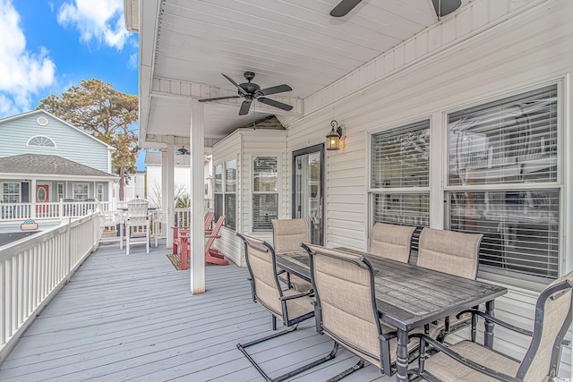 6001-310 S Kings Hwy, Myrtle Beach, SC 29575 - deck featuring ceiling fan and outdoor dining area