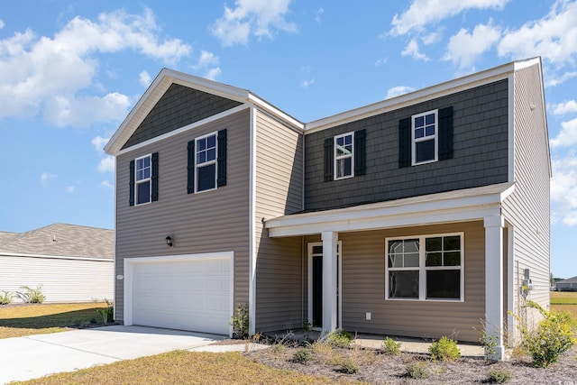 2639 Riverboat Way, Conway, SC 29526 - view of front facade with an attached garage, concrete driveway, and a porch