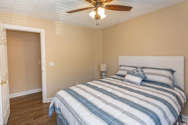 4370 Crepe Myrtle Ct Unit F, Murrells Inlet, SC 29576 - bedroom featuring wood finished floors, baseboards, and a ceiling fan