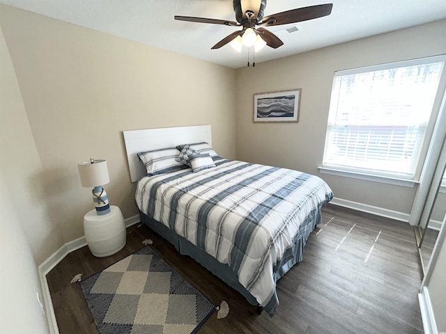 4370 Crepe Myrtle Ct Unit F, Murrells Inlet, SC 29576 - bedroom with wood finished floors, baseboards, and ceiling fan