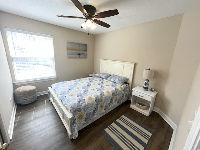 4370 Crepe Myrtle Ct Unit F, Murrells Inlet, SC 29576 - bedroom with dark wood-type flooring, baseboards, and a ceiling fan