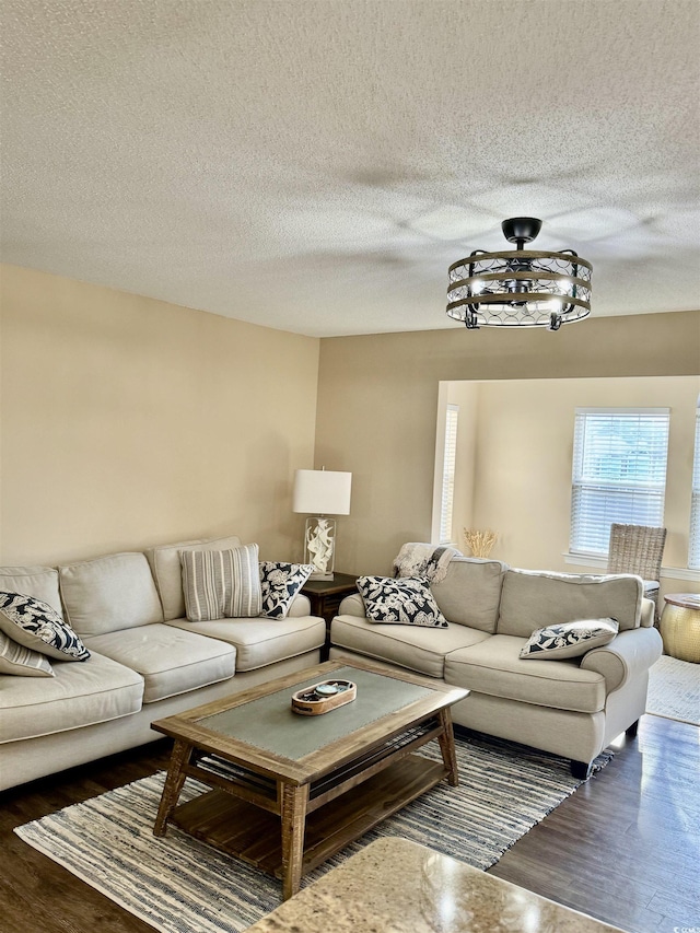 4370 Crepe Myrtle Ct Unit F, Murrells Inlet, SC 29576 - living room with wood finished floors and a textured ceiling