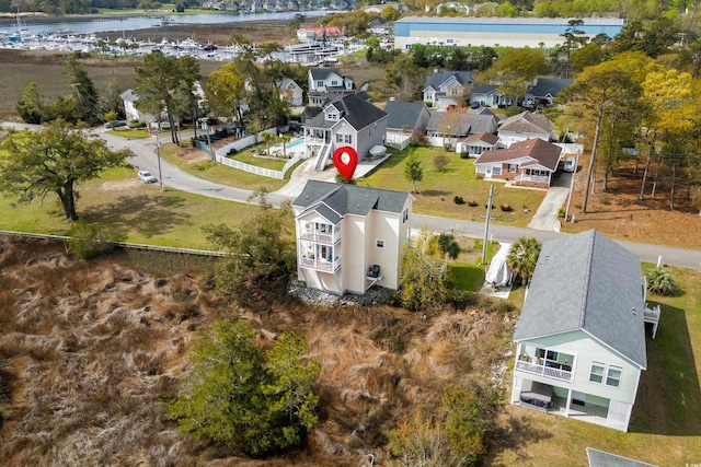4387 Landing Rd, Little River, SC 29566 - drone / aerial view featuring a water view and a residential view