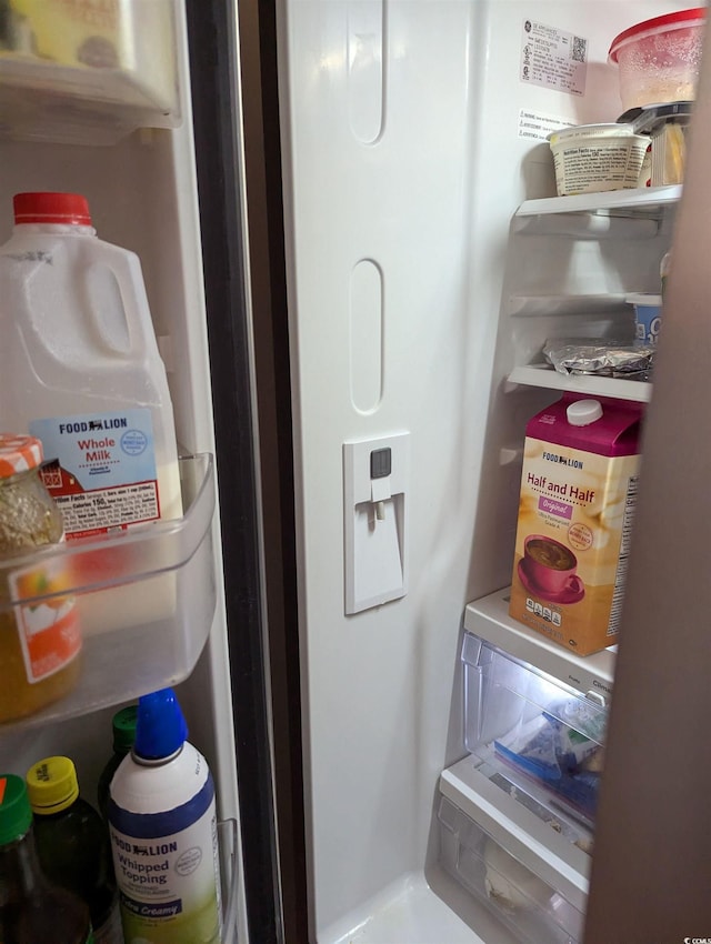 detailed view of freestanding refrigerator