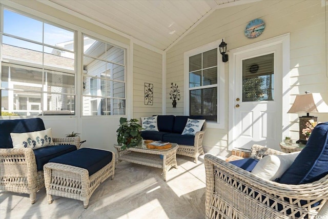 6095 Catalina Dr Unit 1112, North Myrtle Beach, SC 29582 - sunroom featuring an outdoor living space