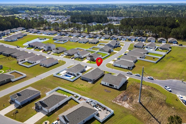 aerial view featuring a residential view