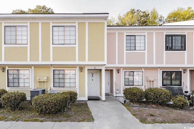 multi unit property featuring stucco siding and central AC unit