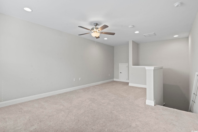 5885 Ledro Ln, Myrtle Beach, SC 29572 - spare room featuring a smoke detector, carpet floors, recessed lighting, and a ceiling fan