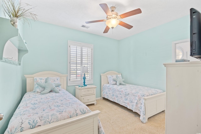 601 Hillside Dr N Unit 2305, North Myrtle Beach, SC 29582 - bedroom with light colored carpet and ceiling fan