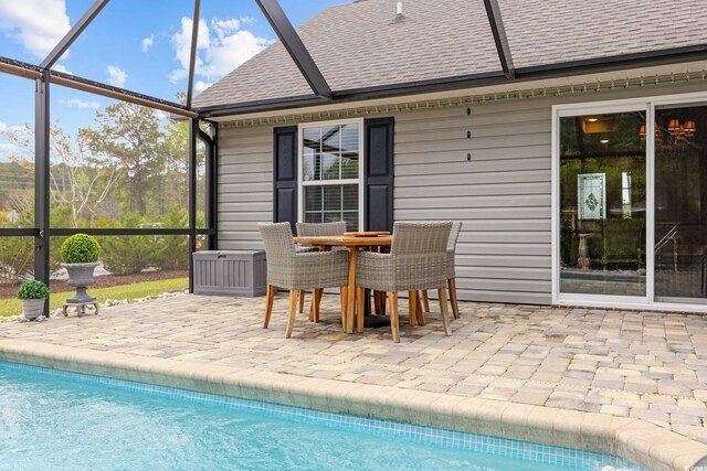 90 Carolina Crossing Blvd, Little River, SC 29566 - swimming pool with a lanai, a patio area, and outdoor dining space