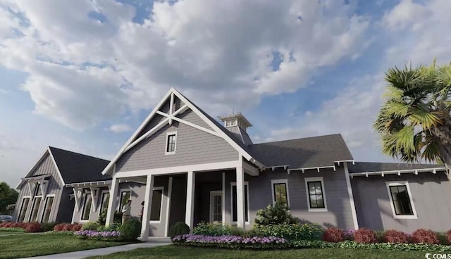 view of front of home with a front yard