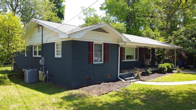710 62nd Ave N, Myrtle Beach, SC 29572 - ranch-style home featuring a porch, a front lawn, brick siding, and crawl space
