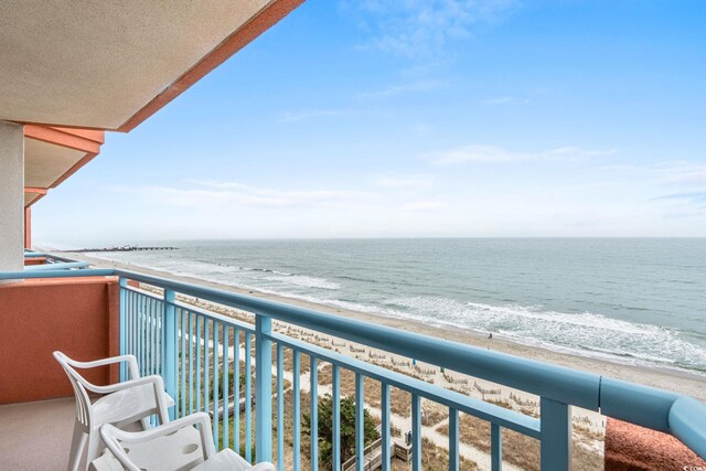 1604 N Ocean Blvd Unit 904, Myrtle Beach, SC 29577 - balcony with a view of the beach and a water view