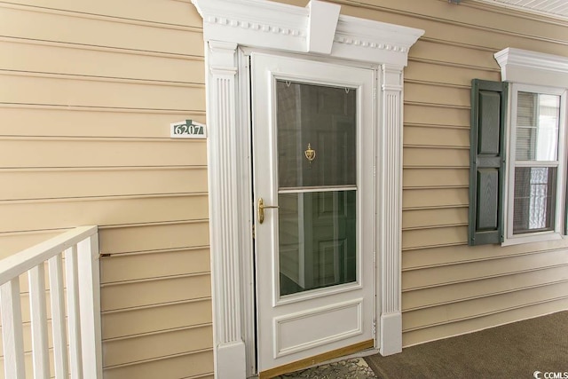 view of exterior entry