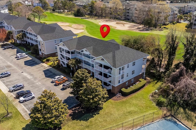 drone / aerial view of a local golf course