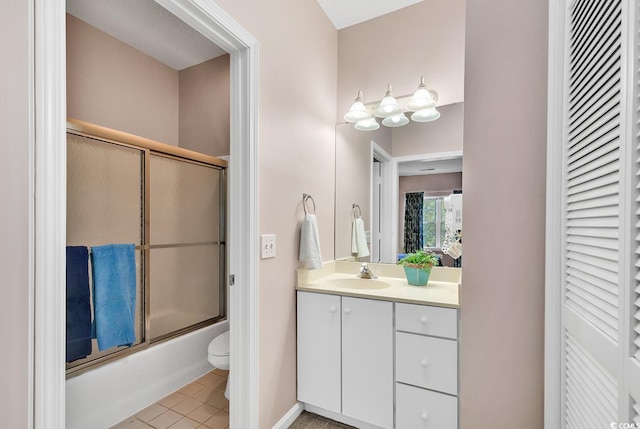 4608 Arran Ct Unit E, Myrtle Beach, SC 29579 - full bath featuring vanity, toilet, combined bath / shower with glass door, a closet, and tile patterned flooring
