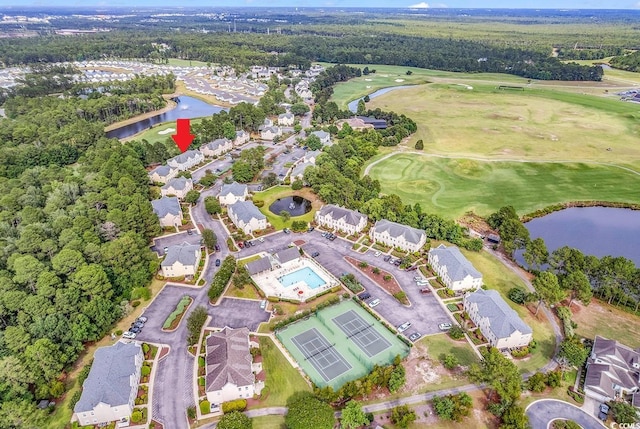 4608 Arran Ct Unit E, Myrtle Beach, SC 29579 - aerial view of property's location with a nearby body of water and a golf course