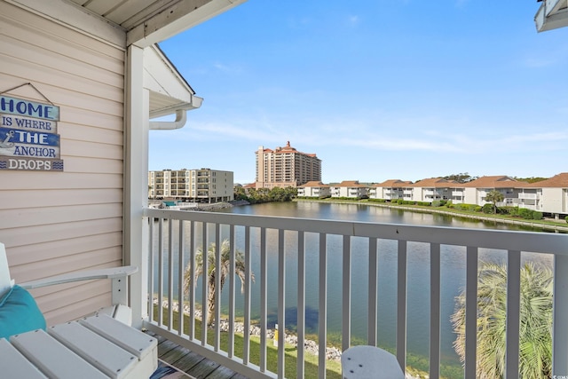 balcony with a water view