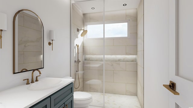 914 Perrin Dr, North Myrtle Beach, SC 29582 - full bathroom with toilet, a tile shower, and vanity