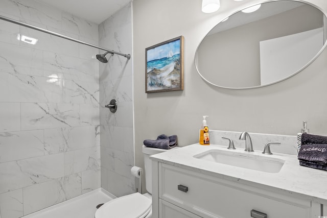 1851 Colony Dr Unit 6J, Myrtle Beach, SC 29575 - bathroom with vanity, tiled shower, and toilet