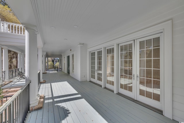 deck with french doors