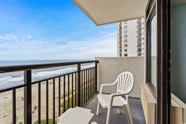 1501 S Ocean Blvd Unit 845, Myrtle Beach, SC 29577 - balcony with a water view and a beach view