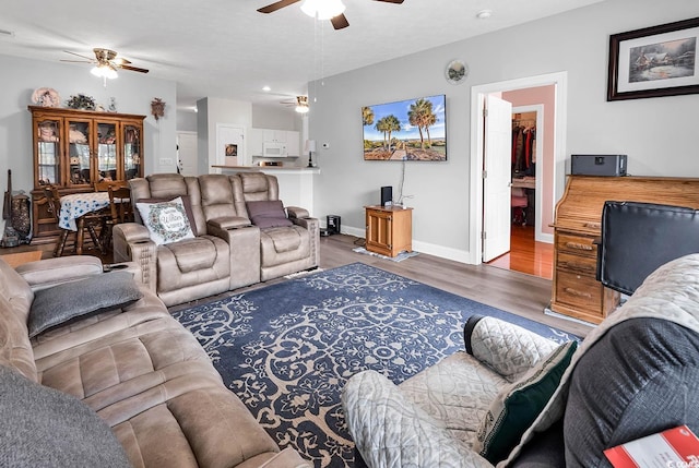 5090 Windsor Green Way Unit 103, Myrtle Beach, SC 29579 - living area with ceiling fan and wood finished floors