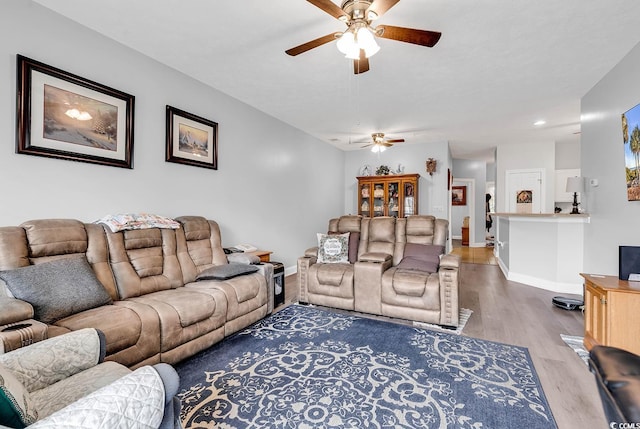 5090 Windsor Green Way Unit 103, Myrtle Beach, SC 29579 - living room featuring a ceiling fan and wood finished floors