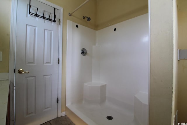 331 S Willow Dr, Surfside Beach, SC 29575 - bathroom with a shower and tile patterned flooring