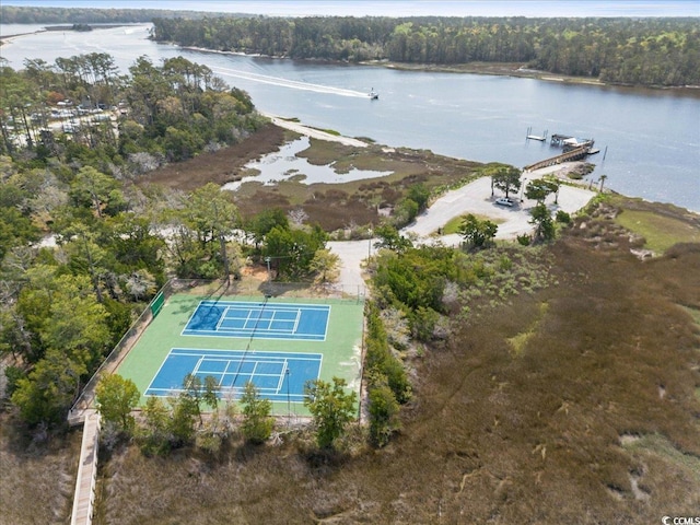 2108 Brunswick Cir, Little River, SC 29566 - aerial view of property's location with a nearby body of water and a heavily wooded area