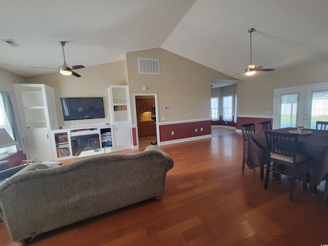 7473 Louisville Rd, Aynor, SC 29511 - living area featuring wood finished floors, ceiling fan, baseboards, and visible vents