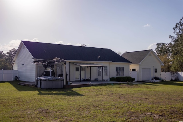 7473 Louisville Rd, Aynor, SC 29511 - back of property featuring a swimming pool, a yard, fence, and an attached garage