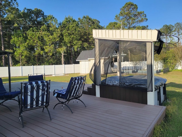 7473 Louisville Rd, Aynor, SC 29511 - deck featuring a yard and a fenced backyard