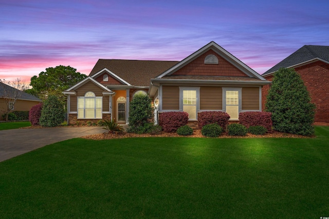826 Sand Binder Dr, Myrtle Beach, SC 29579 - craftsman inspired home featuring a yard and stone siding