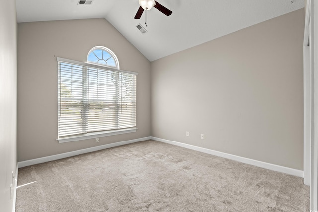 826 Sand Binder Dr, Myrtle Beach, SC 29579 - carpeted empty room featuring a ceiling fan and lofted ceiling